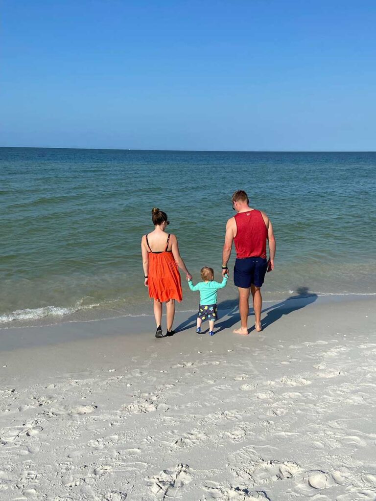 toddler at Vanderbilt Beach