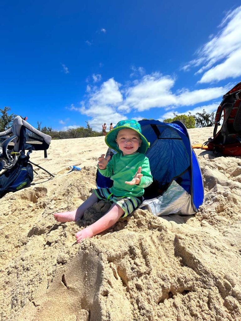 toddler at beach - Hawaii toddler activities