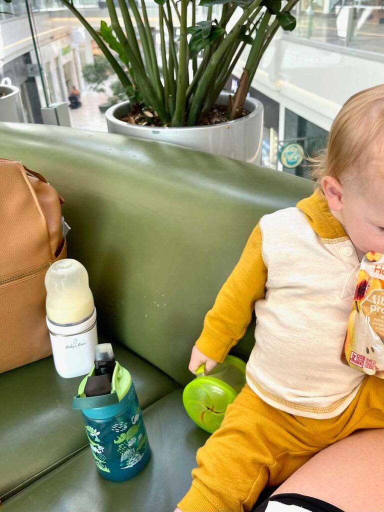 using Baby's Brew portable bottle warmer on the go