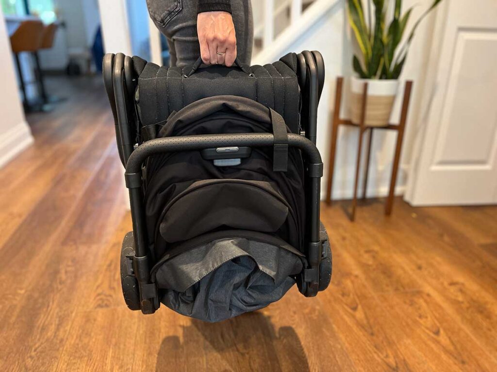 ErgoBaby Metro+ Stroller compacts to small size.