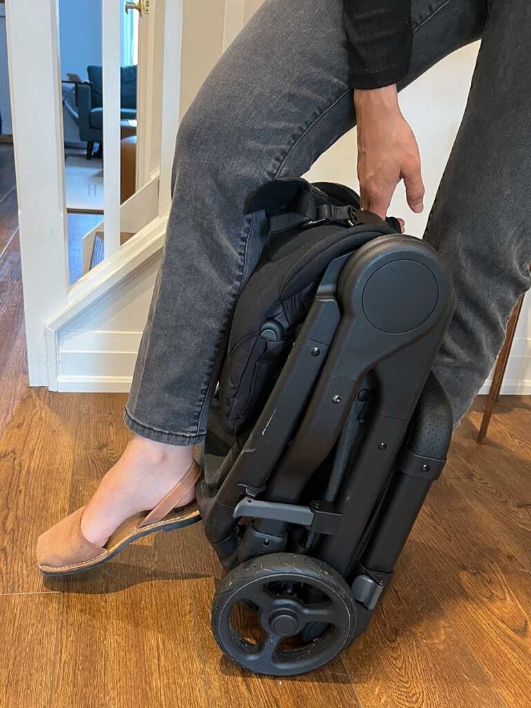 Folding ErgoBaby Metro+ Stroller.