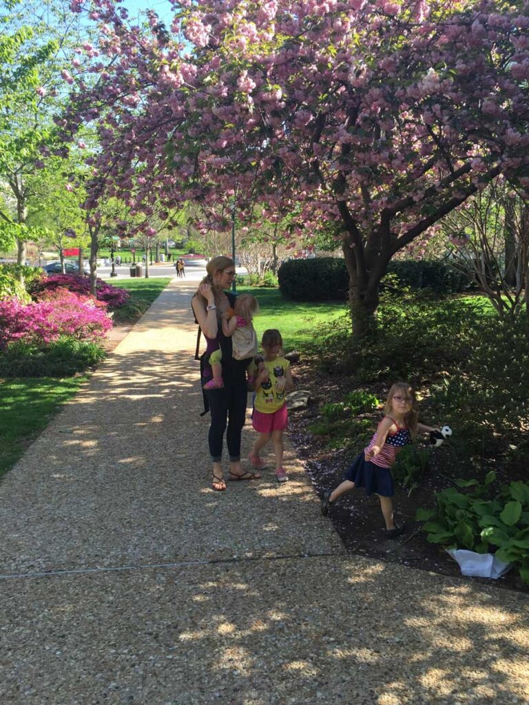 family at a park.