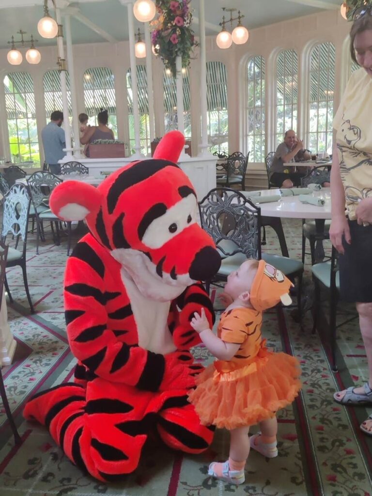 Baby with Tigger at Disney.