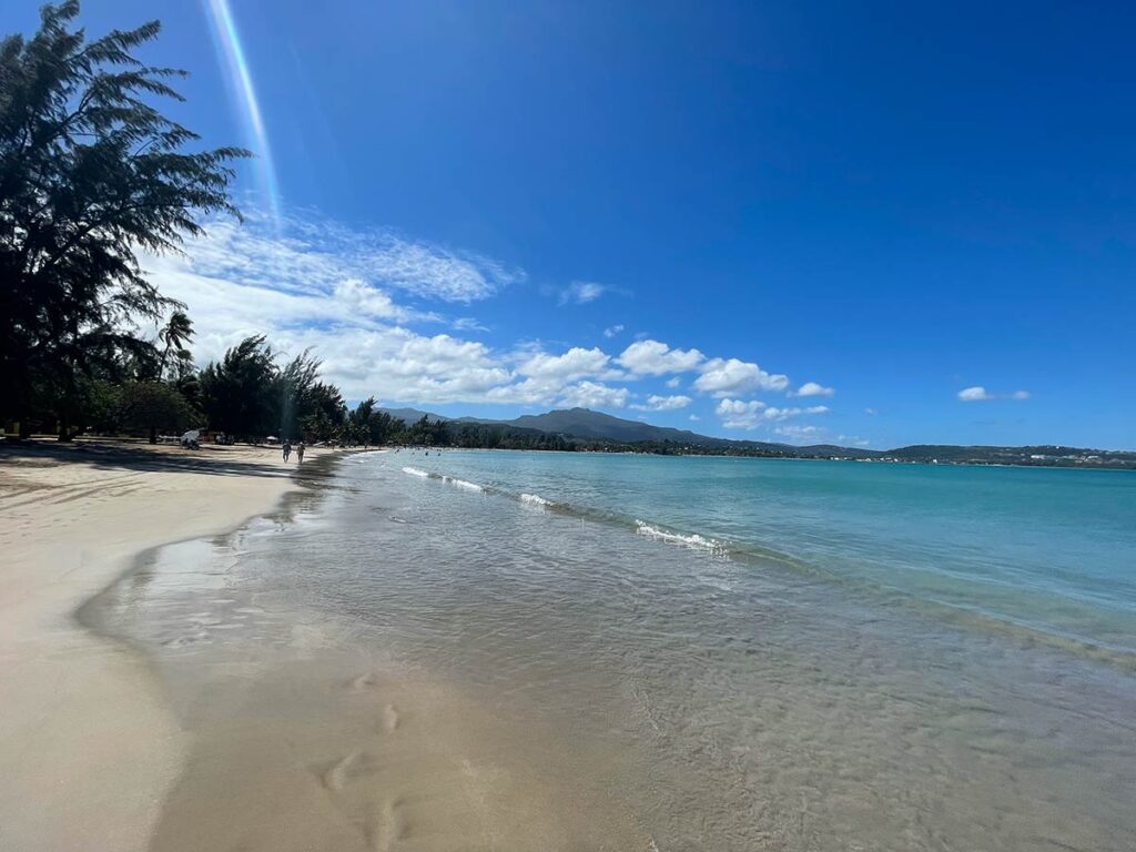 View of the ocean and beach.