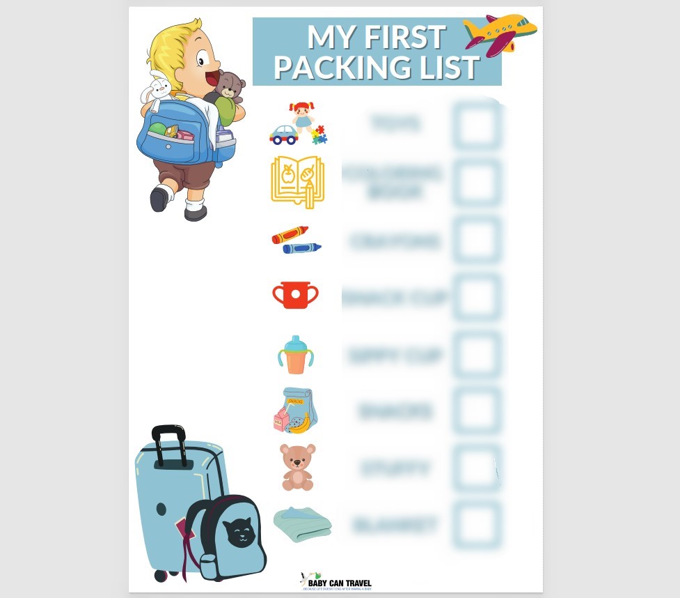 Toddler Carry-On Packing List Image